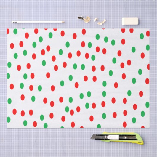 Groene en rode kerststippen tissuepapier (Craft)