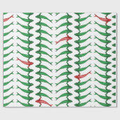 Groene en rode koi visschroot cadeaupapier (Vlak)