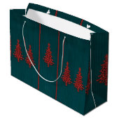 Groene en Rode Kristallen Kerstbomen Groot Cadeauzakje (Achterkant Gekanteld)