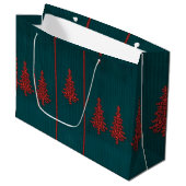Groene en Rode Kristallen Kerstbomen Groot Cadeauzakje (Voorkant Gekanteld)