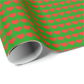 groene en rode liefde harten cadeaupapier (Rol Hoek)
