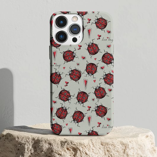 Groene en rode lieveheersbeestjes harten houden va Case-Mate iPhone case