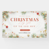 Groene en Rode Minimalistische Kerst Uitverkoop  Spandoek (Horizontaal)