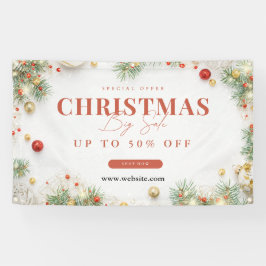 Groene en Rode Minimalistische Kerst Uitverkoop  Spandoek