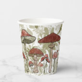 Groene en rode paddenstoelen papieren bekers (Voorkant)