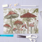 Groene en rode paddenstoelen tissuepapier (Craft)