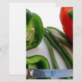 Groene en rode paprika's met bonen briefpapier (Voorkant / Achterkant)