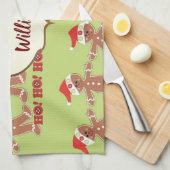 Groene en rode peperkoekparade theedoek (Quarter Fold)