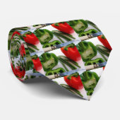 Groene en rode pepers met bonen stropdas (Opgerold)