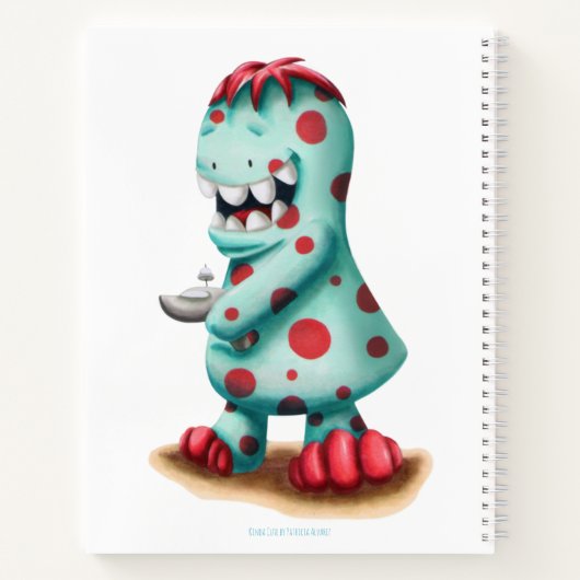 Groene en Rode Persoonlijke Alien Monster Notitieboek (Achterkant)