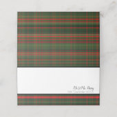 Groene en rode Plaid Place Card Plaatskaartje (Buitenkant ongevouwen)