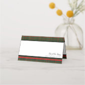 Groene en rode Plaid Place Card Plaatskaartje (Voorkant)