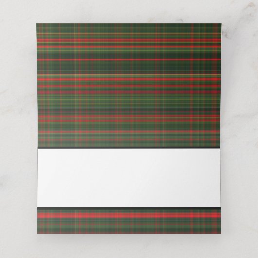 Groene en rode Plaid Place Card Plaatskaartje (Binnenkant ongevouwen)