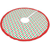 Groene en Rode Polka-punten op witte achtergrond Kerstboom Rok (Gekanteld)