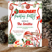 Groene en Rode Retro Kinderen Ornament Schilderfee Kaart