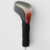Groene en rode retro stijl golven golfheadcover (Schuin)