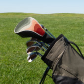 Groene en rode retro stijl golven golfheadcover (Insitu)