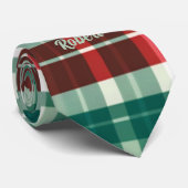 Groene en rode ruit Kerstmis Stropdas (Opgerold)