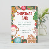 Groene en rode Schattigee kerstmarkt Feestdagenkaart (Staand voorkant)