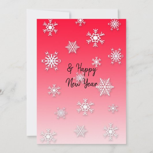 Groene en rode sneeuwvlokken Familie Foto's Kerstm Kaart (Achterkant)