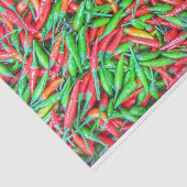 Groene en rode Spaanse peper Tissuepapier (Detail)