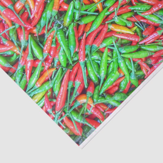 Groene en rode Spaanse peper Tissuepapier (Detail)