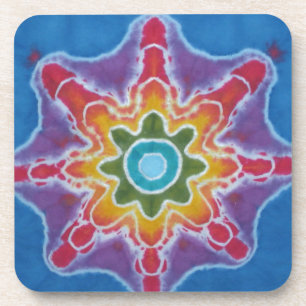 Groene en rode ster blauwe achtergrond kleuren bier onderzetter