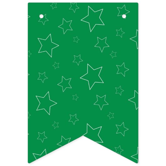 Groene en rode sterren Bunting Banner (Tweede vlag)