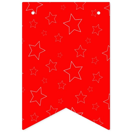 Groene en rode sterren Bunting Banner (Derde vlag)