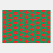 Groene en rode sterren inpakpapier vel (Voorkant 3)