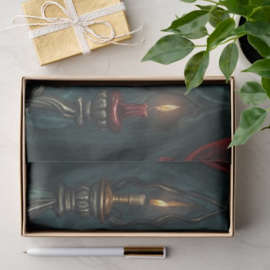 Groene en rode Stoïcijnse waarzegger Tissuepapier (Geschenk)