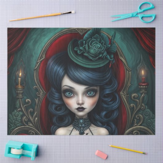 Groene en rode Stoïcijnse waarzegger Tissuepapier (Craft)