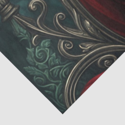 Groene en rode Stoïcijnse waarzegger Tissuepapier (Detail)