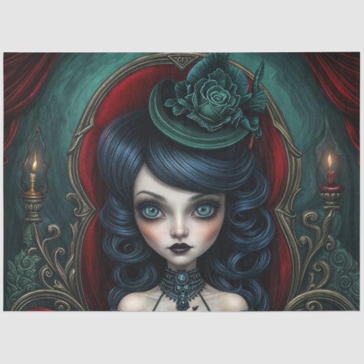 Groene en rode Stoïcijnse waarzegger Tissuepapier (Voorkant)