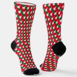 Groene en rode streep F-15 Pattern Kerstmis Sokken