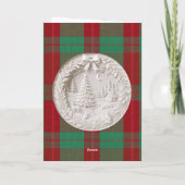 Groene en rode Tartan geruite aangepaste foto Kers Kaart (Achterkant)
