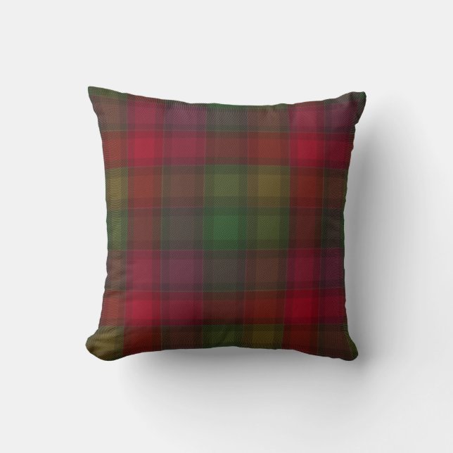 Groene en rode tartan. kussen (Voorkant)