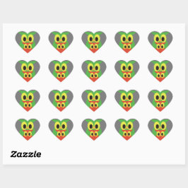 Groene en Rode Uilen Hart Sticker