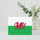 Groene en rode vlag van Wales met draak Briefkaart (Staand voorkant)