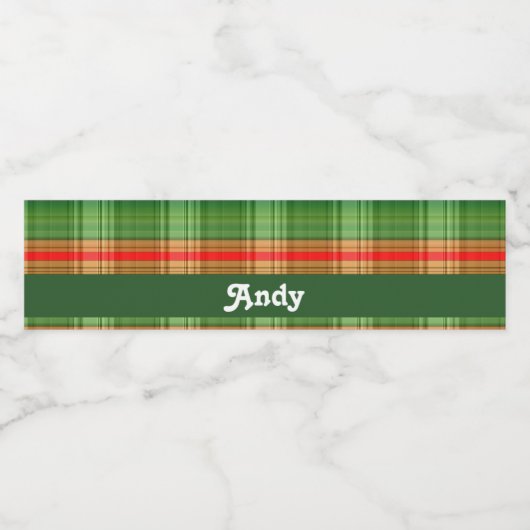 Groene en rode vlekafdruk waterfles etiket (Enkel label)