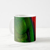 Groene en rode vogelstaart koffiemok (Voorkant links)