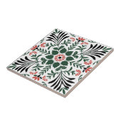 Groene en rode volkskunst Kerstmis Tegeltje (Zijkant)