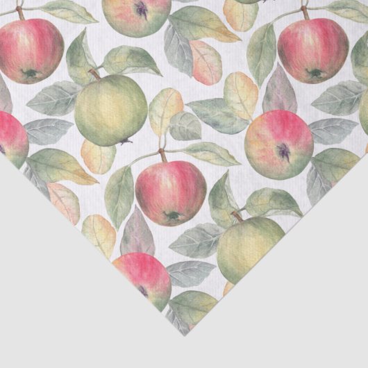Groene en rode Waterverf appelvruchten Tissuepapier (Detail)