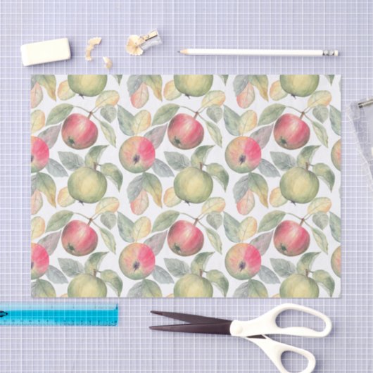 Groene en rode Waterverf appelvruchten Tissuepapier (Craft)