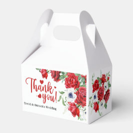 Groene en Rode Waterverf Bloemen Bruiloft Favor Bo Bedankdoosjes