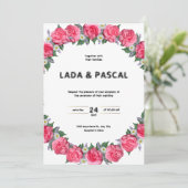 Groene en rode waterverf huwelijksuitnodiging kaart (Staand voorkant)