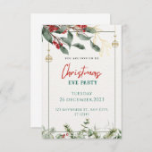 Groene en Rode Waterverf Kerstfeest Kaart (Voorkant / Achterkant)