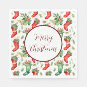 groene en rode Waterverf kousen Servet (Voorkant)