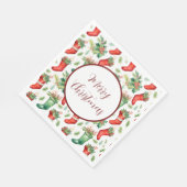 groene en rode Waterverf kousen Servet (Hoek)