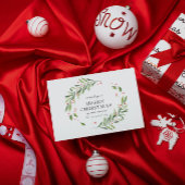 Groene en Rode Waterverf Vrolijke Kerstmis Kaart